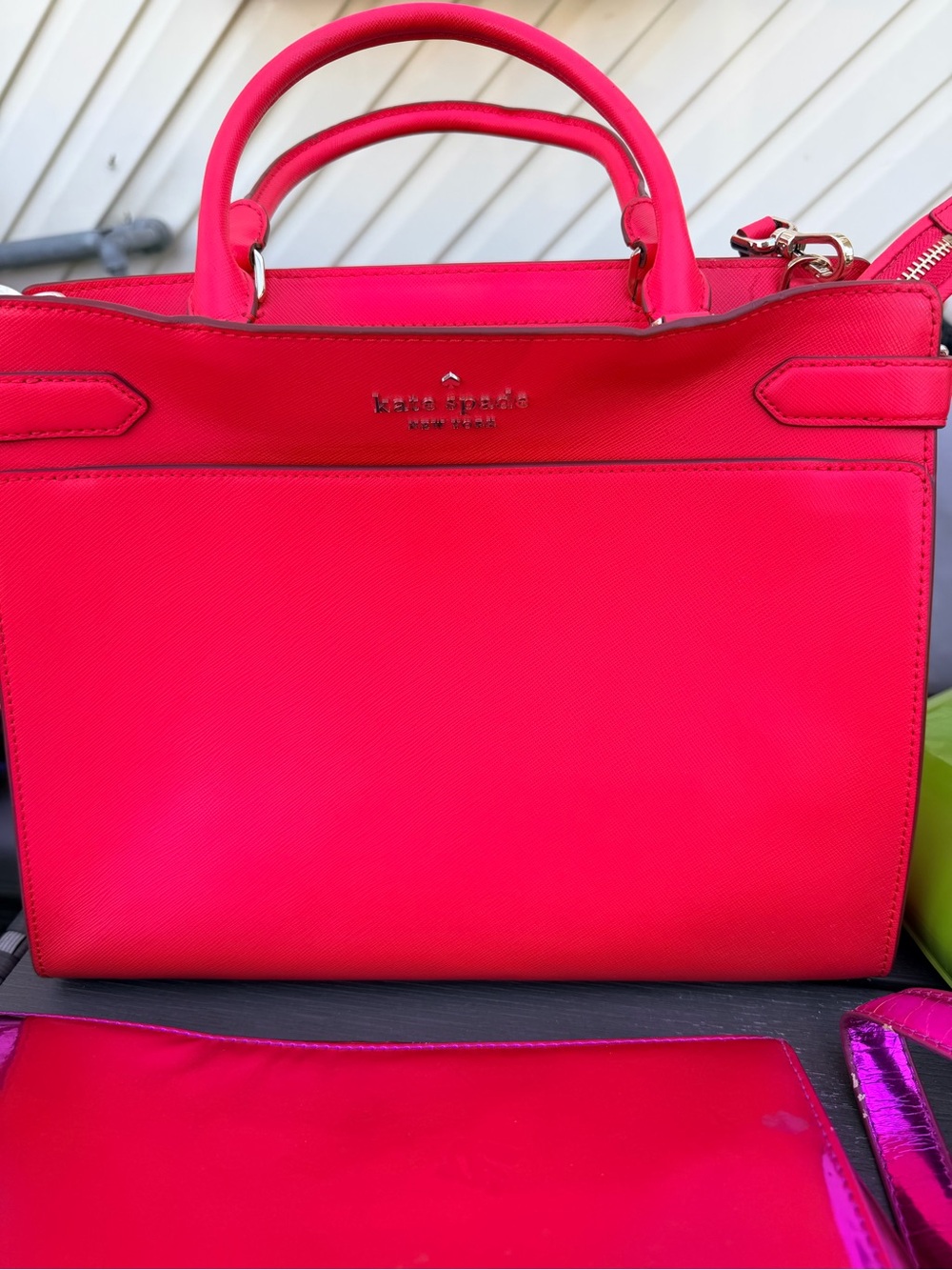 kate spade Bright Pink Structured Saffiano Tote